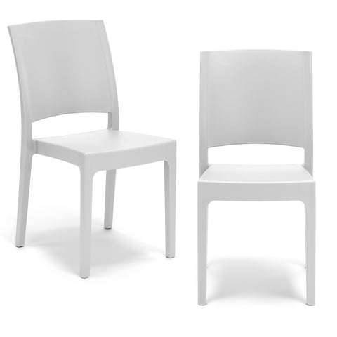 Set di sedie in polipropilene bianco