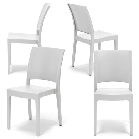 Set di sedie in polipropilene bianco