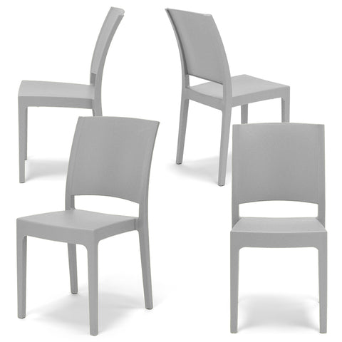 Set di sedie in polipropilene grigio chiaro cemento