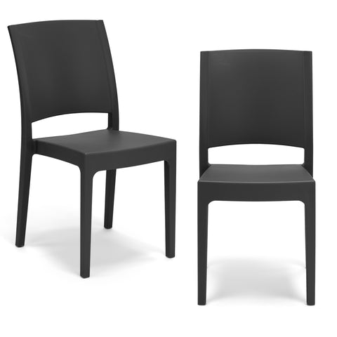 Set di sedie in polipropilene ghisa antracite grigio scuro