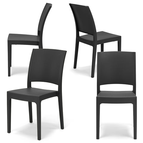 Set di sedie in polipropilene ghisa antracite grigio scuro