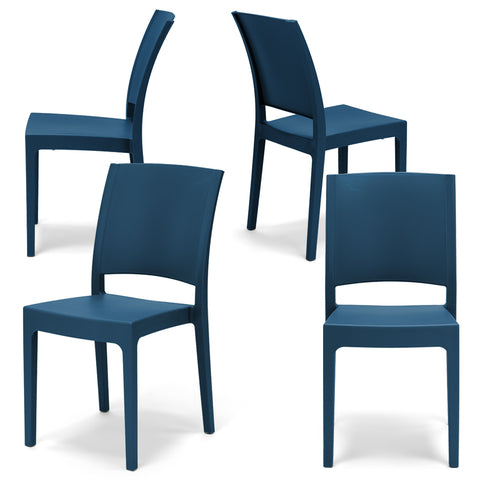 Set di sedie in polipropilene blu petrolio