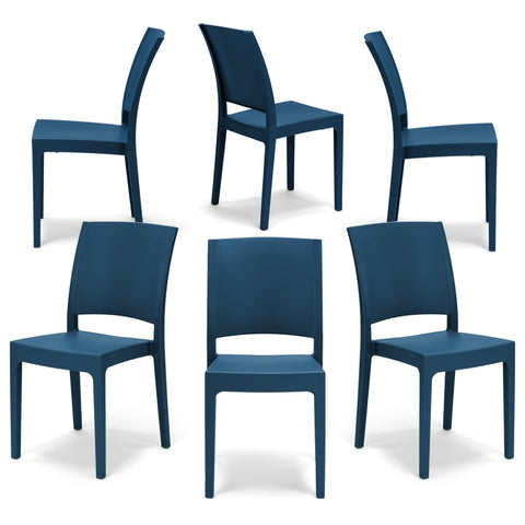Set di sedie in polipropilene blu petrolio