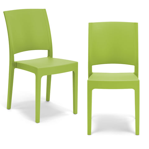 Set di sedie in polipropilene verde lime acido