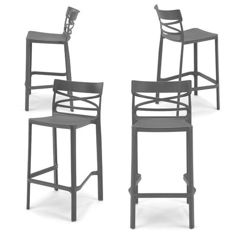 Sgabello in polipropilene Flow 100% Made in Italy sg. seduta da 65