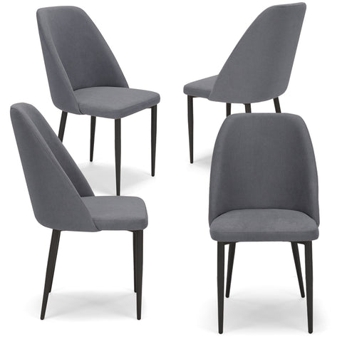 Sedia imbottita GIOVE per sala da pranzo con gambe in metallo design moderno