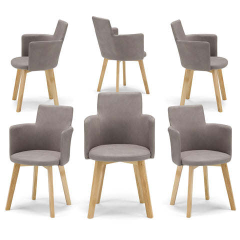 Sedia imbottita ILARY Base Legno per sala da pranzo in tessuto effetto velluto Design moderno