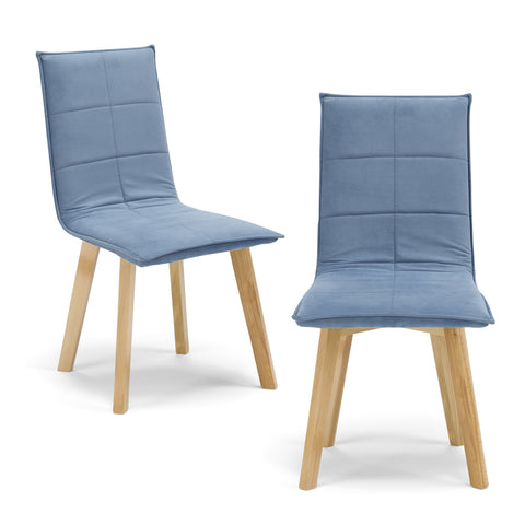 Sedia imbottita MARILU' Base Legno per sala da pranzo in tessuto trapuntato a rettangoli Design moderno