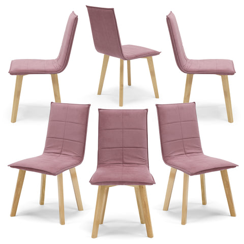 Sedia imbottita MARILU' Base Legno per sala da pranzo in tessuto trapuntato a rettangoli Design moderno
