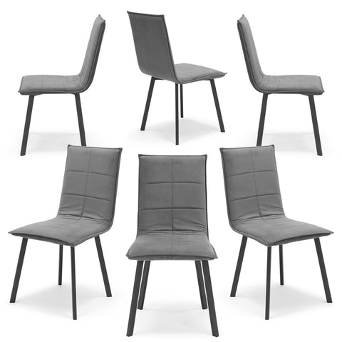 Sedia imbottita MARILU' Base Quadra per sala da pranzo in tessuto trapuntato a rettangoli Design moderno