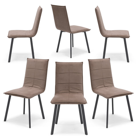 Sedia imbottita MARILU' Base Quadra per sala da pranzo in tessuto trapuntato a rettangoli Design moderno