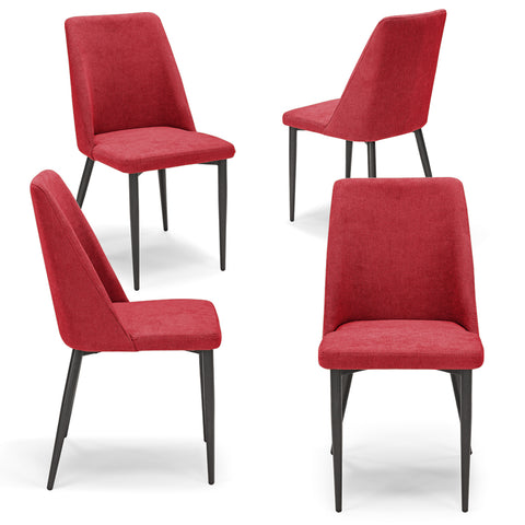 Sedia imbottita ALEXIA per sala da pranzo in tessuto morbido al tatto Design moderno