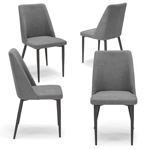 Sedia imbottita ALEXIA per sala da pranzo in tessuto morbido al tatto Design moderno