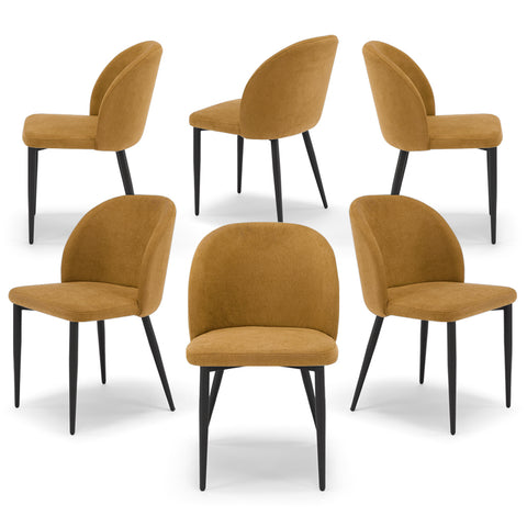 Sedia imbottita MARTE per sala da pranzo in tessuto effetto velluto