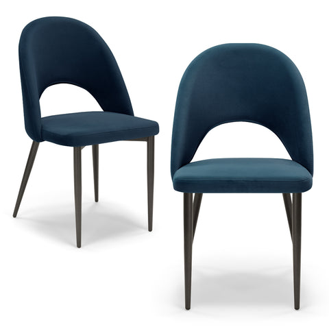 Sedia imbottita SOLE MADE IN ITALY per sala da pranzo in tessuto effetto velluto Design moderno