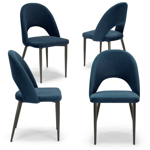 Sedia imbottita SOLE MADE IN ITALY per sala da pranzo in tessuto effetto velluto Design moderno