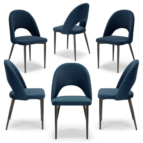 Sedia imbottita SOLE MADE IN ITALY per sala da pranzo in tessuto effetto velluto Design moderno