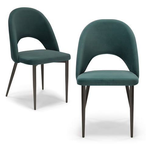 Sedia imbottita SOLE MADE IN ITALY per sala da pranzo in tessuto effetto velluto Design moderno