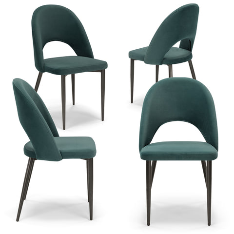 Sedia imbottita SOLE MADE IN ITALY per sala da pranzo in tessuto effetto velluto Design moderno