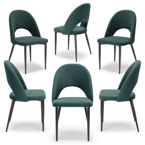 Sedia imbottita SOLE MADE IN ITALY per sala da pranzo in tessuto effetto velluto Design moderno