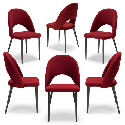 Sedia imbottita SOLE MADE IN ITALY per sala da pranzo in tessuto effetto velluto Design moderno