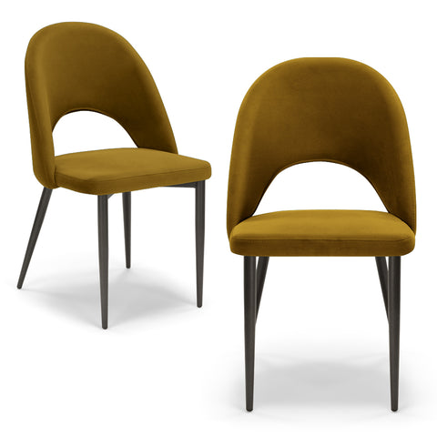 Sedia imbottita SOLE MADE IN ITALY per sala da pranzo in tessuto effetto velluto Design moderno