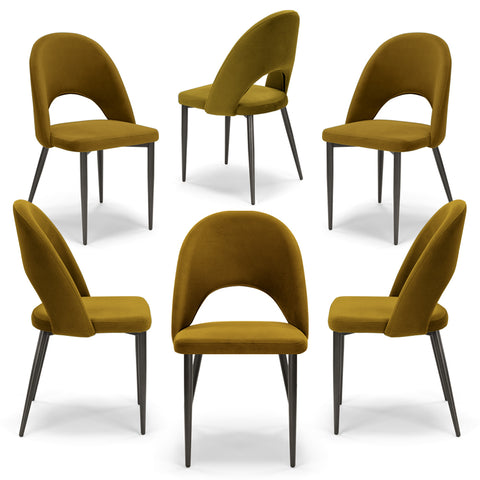 Sedia imbottita SOLE MADE IN ITALY per sala da pranzo in tessuto effetto velluto Design moderno