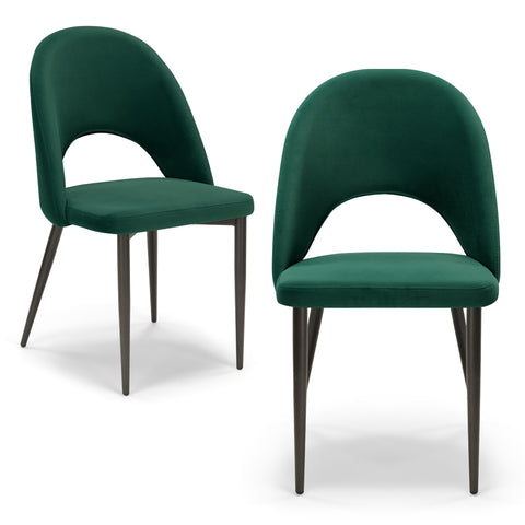 Sedia imbottita SOLE MADE IN ITALY per sala da pranzo in tessuto effetto velluto Design moderno