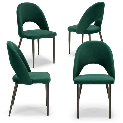 Sedia imbottita SOLE MADE IN ITALY per sala da pranzo in tessuto effetto velluto Design moderno