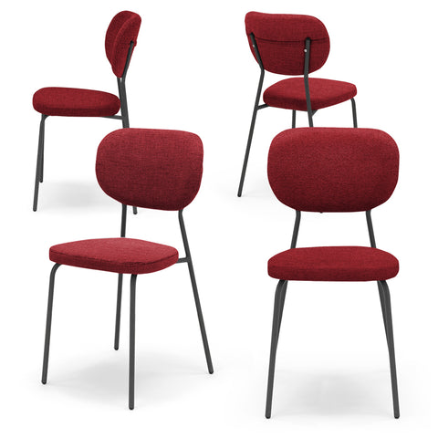 Sedia imbottita VANESSA per sala da pranzo in tessuto strutturato Design moderno