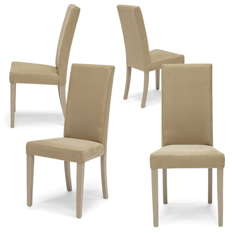 Sedia imbottita EDI NEW per sala da pranzo in tessuto effetto camosciato Design moderno