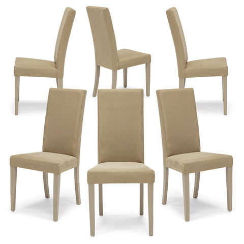 Sedia imbottita EDI NEW per sala da pranzo in tessuto effetto camosciato Design moderno