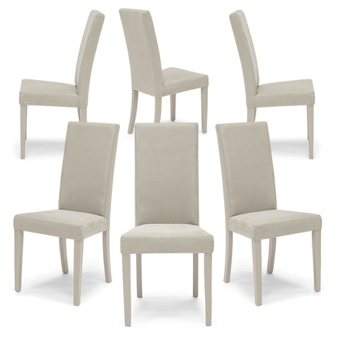 Sedia imbottita EDI NEW per sala da pranzo in tessuto effetto camosciato Design moderno