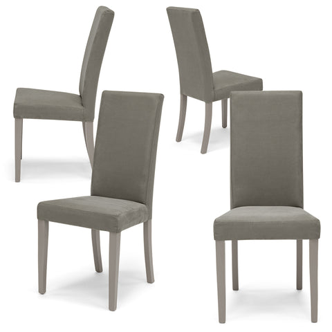 Sedia imbottita EDI NEW per sala da pranzo in tessuto effetto camosciato Design moderno