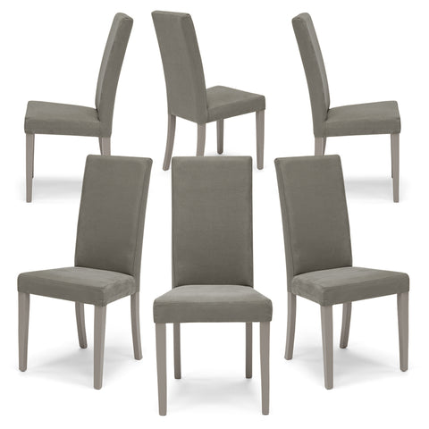 Sedia imbottita EDI NEW per sala da pranzo in tessuto effetto camosciato Design moderno