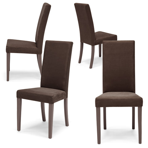 Sedia imbottita EDI NEW per sala da pranzo in tessuto effetto camosciato Design moderno