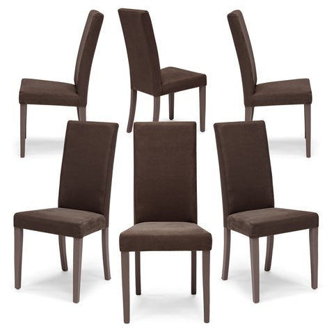 Sedia imbottita EDI NEW per sala da pranzo in tessuto effetto camosciato Design moderno