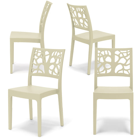 Sedia in polipropilene Teti impilabile Design moderno da Interno/Esterno
