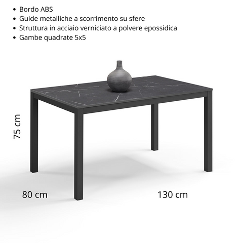 Tavolo da pranzo allungabile 130x80 GIOTTO MADE IN ITALY