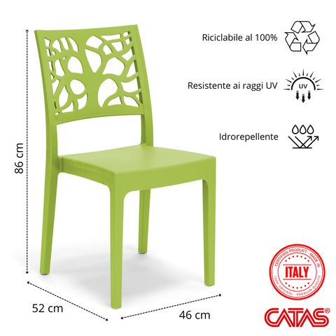 Sedia in polipropilene Teti impilabile Design moderno da Interno/Esterno