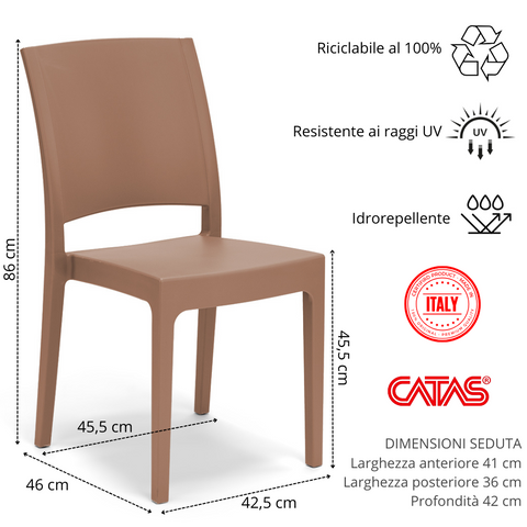 Sedia in polipropilene Flora impilabile Design moderno da Interno/Esterno