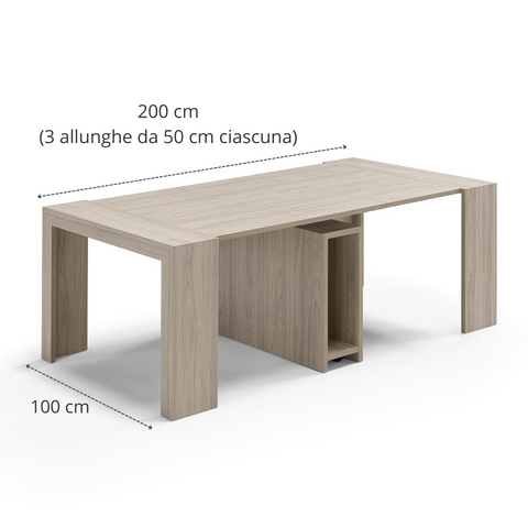 Consolle da soggiorno allungabile in legno scheda tecnica