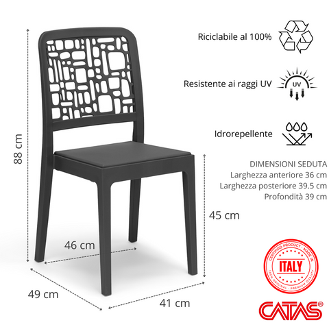 Sedia in polipropilene Medea impilabile Design moderno da Interno/Esterno