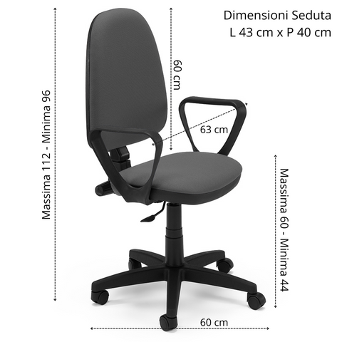 Sedia Girevole da Ufficio MADE IN ITALY America