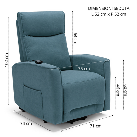 Poltrona relax Londra manuale reclinabile Design Moderno