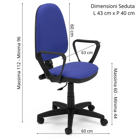 Sedia Girevole da Ufficio MADE IN ITALY America