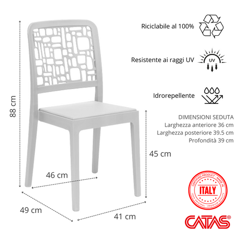 Sedia in polipropilene Medea impilabile Design moderno da Interno/Esterno