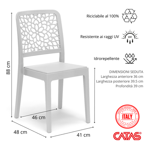 Sedia in polipropilene Tiche impilabile Design moderno da Interno/Esterno