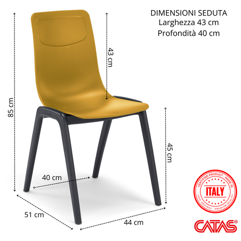 Sedia in tecnopolimero Dalia L impilabile Design moderno da Interno/Esterno