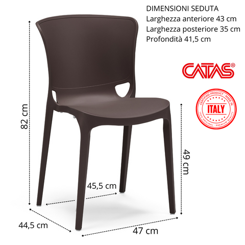 Sedia in polipropilene Jumbo impilabile Design moderno da Interno/Esterno